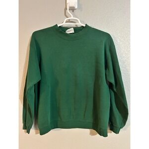 Vintage Lee Heavyweight Sweatshirt Mens Large Green Crewneck Made in USA Blank